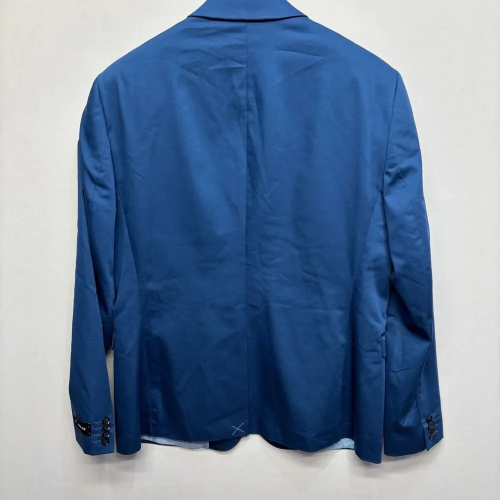 NWT Express Men Blazer Jacket Size 46L 46 Long Extra Slim Blue C085 -25